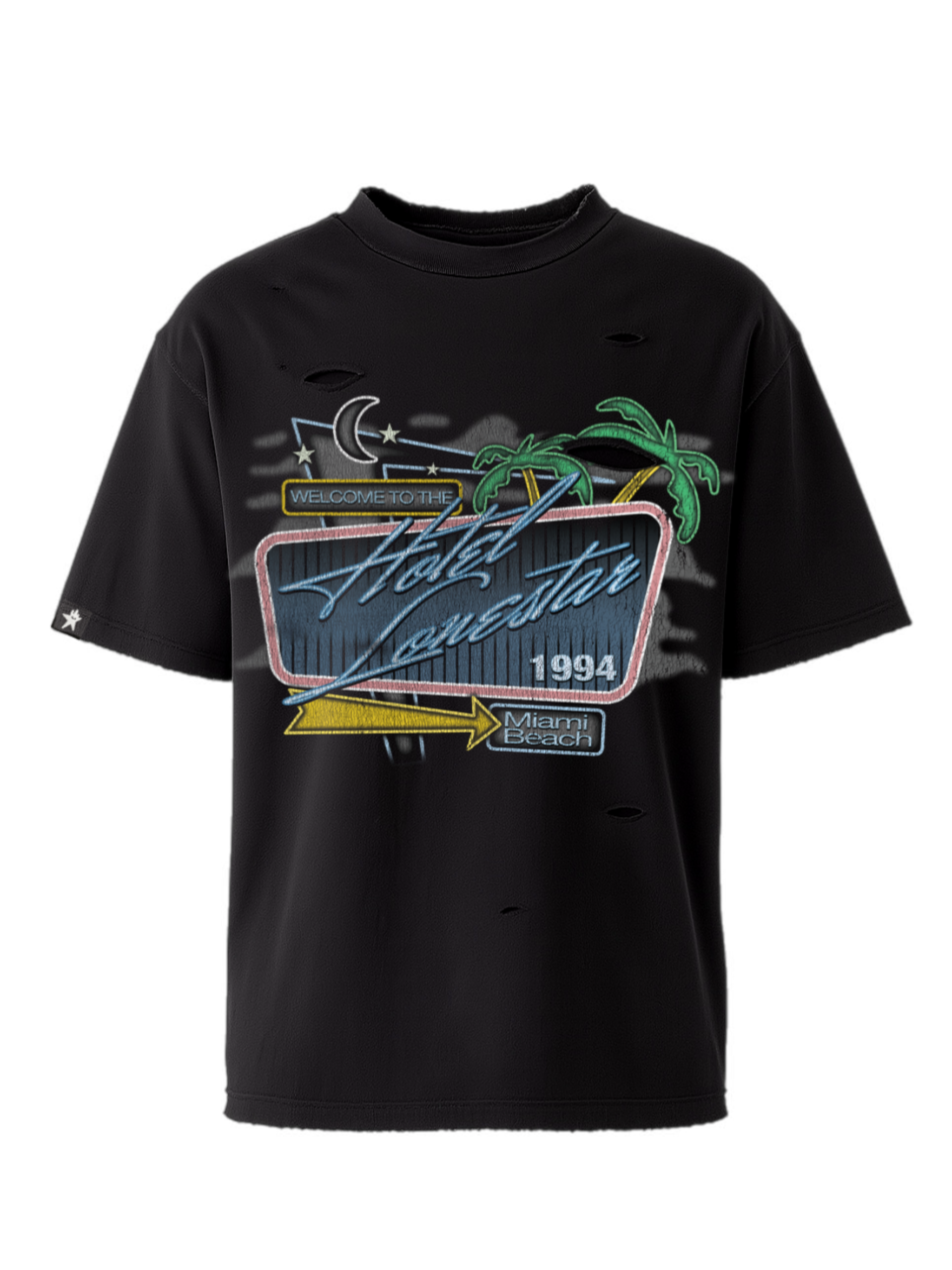 MIAMI BEACH BLACK TEE