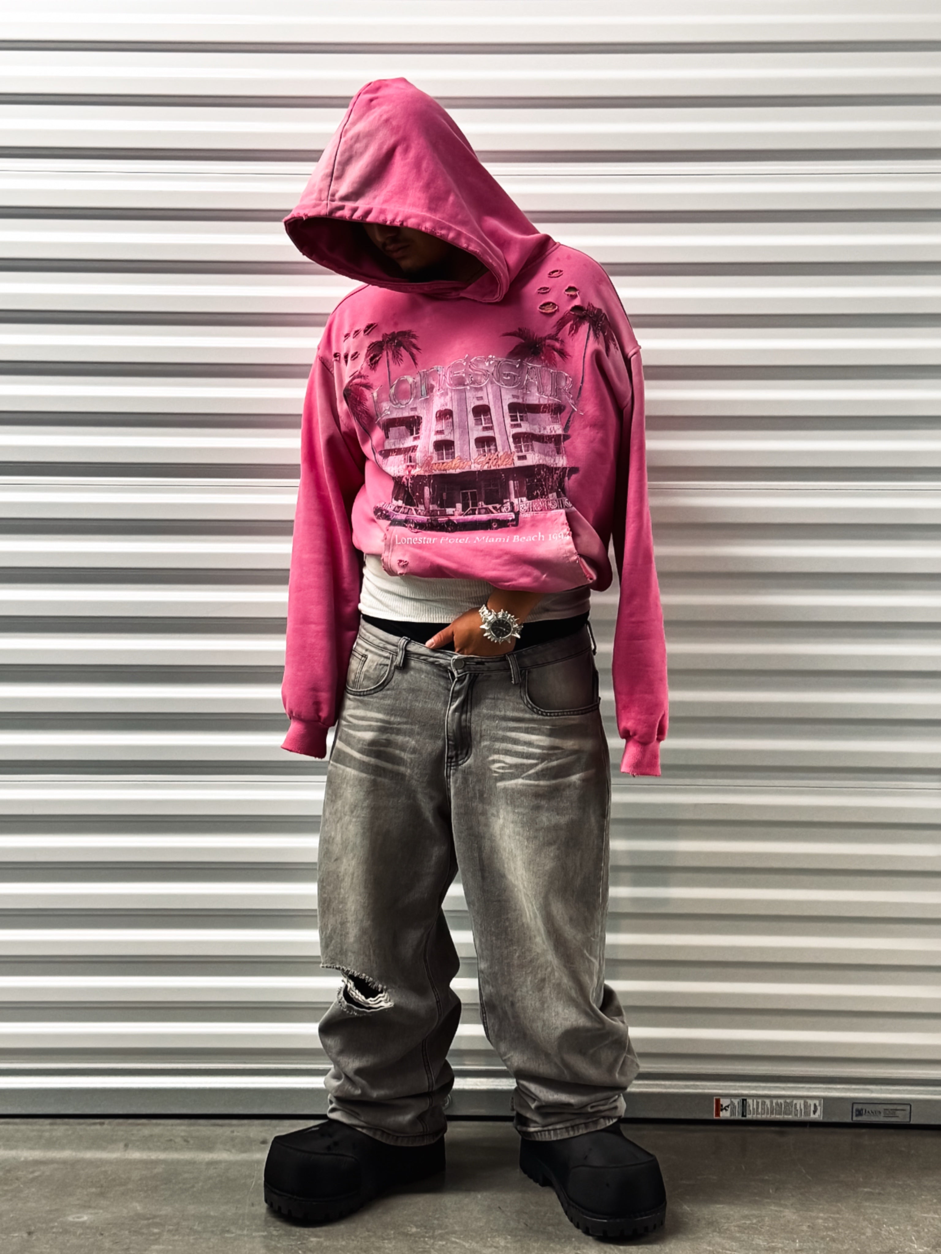 MIAMI BEACH PINK HOODIE